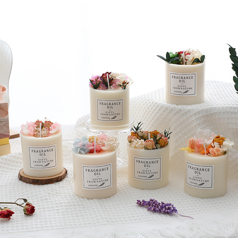 Dried Flowers Romantic Candles