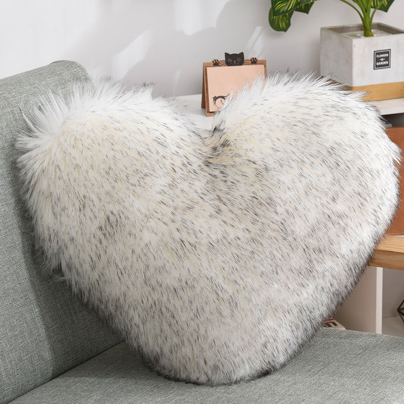 Heart-Shaped Plush Sofa Pillow