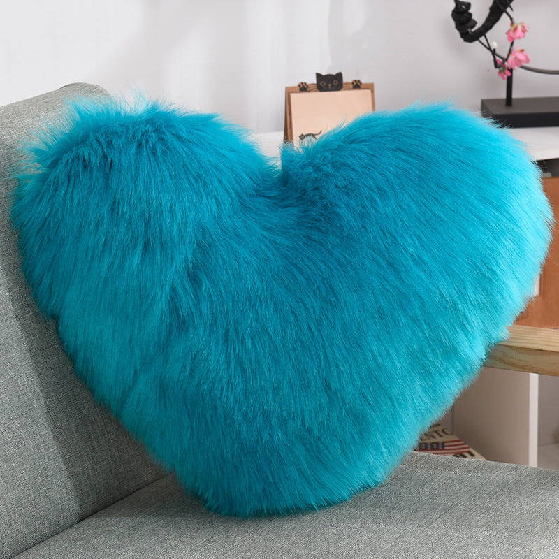 Heart-Shaped Plush Sofa Pillow