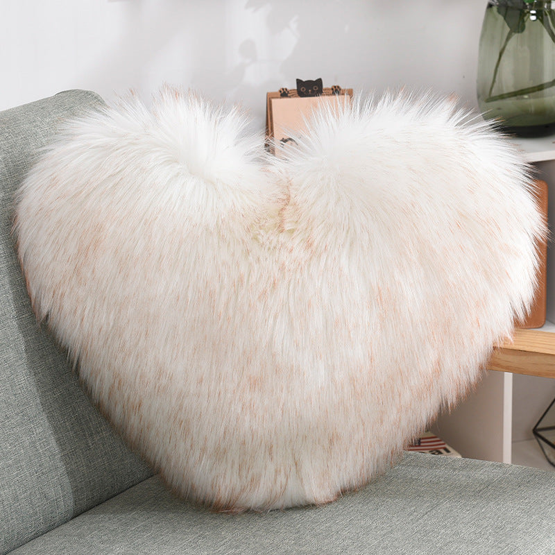 Heart-Shaped Plush Sofa Pillow