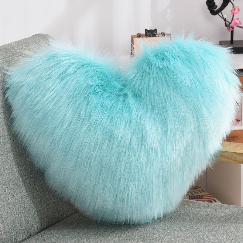 Heart-Shaped Plush Sofa Pillow